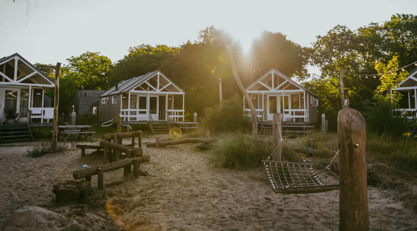 Strandhuisjes zonsondergang