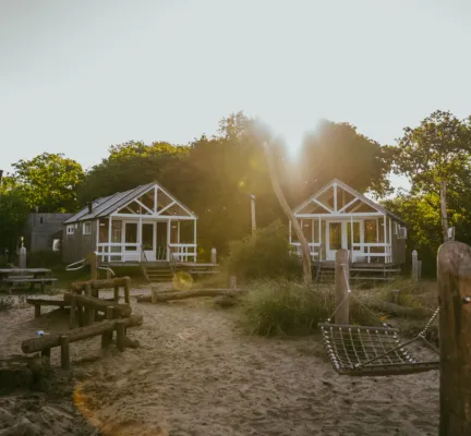 Strandhuisjes zonsondergang